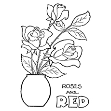 Red roses coloring page