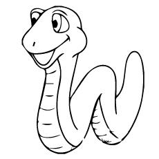 Smiley snake coloring page