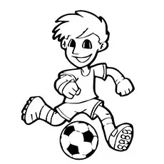 Player with soccer ball coloring page