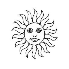 Soleil a colorier, sun coloring page