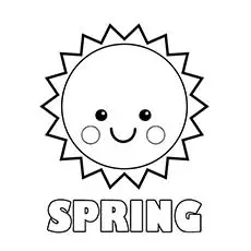 Spring sun coloring page