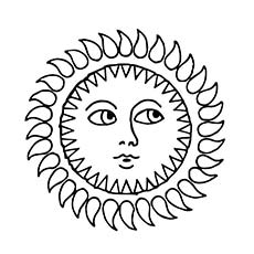 Summer sun coloring page