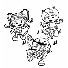 Team Umizoomi celebrating coloring page