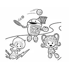 Team Umizoomi playing games coloring page