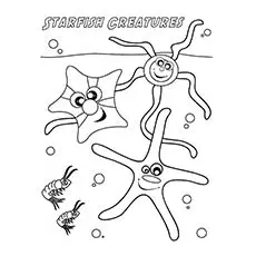 Underwater sea creatures, Starfish coloring pages_image