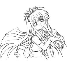 Aanime Princess coloring sheet for kids