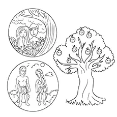 Leaving the garden, Adam And Eve coloring pages
