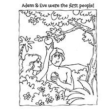 adam and eve eating apple coloring pages