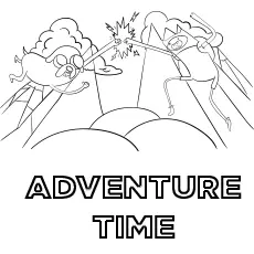 Adventure Time cartoon coloring page