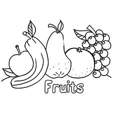 Fruits with apple coloring pages