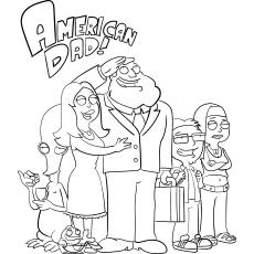 American Dad Cartoon Coloring Sheet to Print