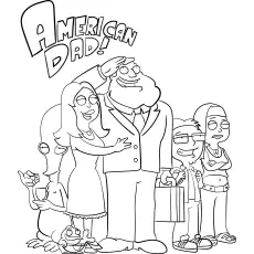 American Dad cartoon coloring page