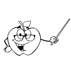 Apple teaching with stick coloring pages