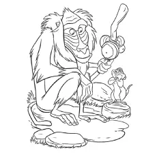 Baboons monkey coloring page