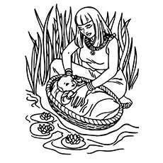 baby moses coloring pages