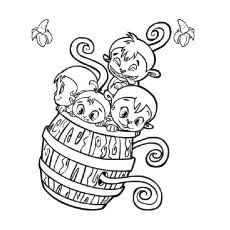 Barrel monkey babies coloring page