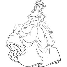 Belle Princess coloring page for free