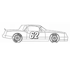 Birton sports race car coloring page
