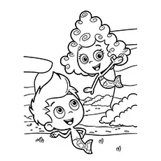 Happy couple, Bubble Guppies coloring page