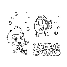 Gil and Mr Grouper from Bubble Guppies coloring page