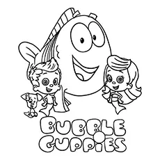 Cute Bubble Guppies coloring page