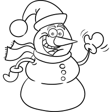 Printable happy snowman coloring pages