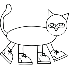 Pete the Cat with shoes coloring page