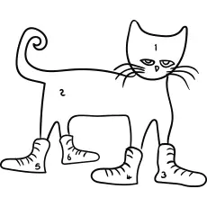 Pete the Cat school shoes coloring page