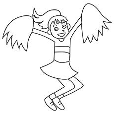 Dancing cheerleader coloring page