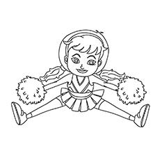 A jumping cheerleader coloring page