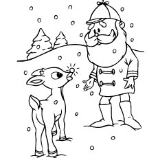 Christmas Rudolph the red nosed reindeer coloring pages