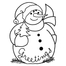Printable Christmas season snowman coloring pages