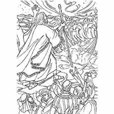Partition of the Red Sea by Moses coloring page_image