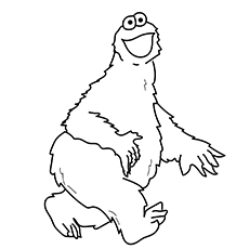 Cookie Monster walking coloring page