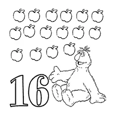 Count the apples coloring pages