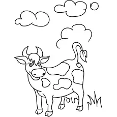 Cute Cow preschool coloring page