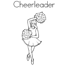Simple cheerleader coloring page