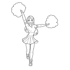 Happy cheerleader coloring page