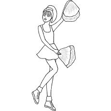 Dancing cheerleader coloring page