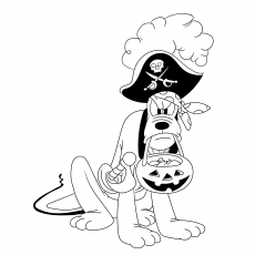 Pluto the Pirate, Disney Halloween coloring page