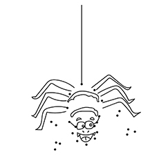 Connect the dots for the spider coloring page