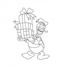 Duck Gift Disney Christmas Coloring images