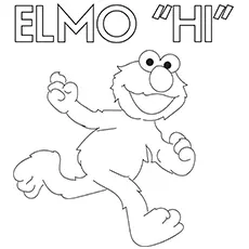 Say hi to cute elmo coloring pages