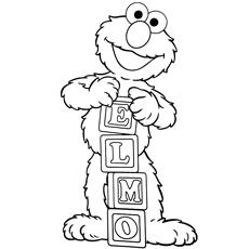 Playing with the alphabet blocks cute elmo coloring pages