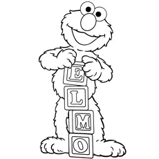 Playing with the alphabet blocks cute elmo coloring pages