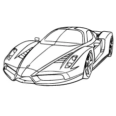 Ferrari sports race car coloring page