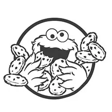 Funny Cookie Monster coloring page