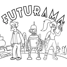 Futurama cartoon coloring page