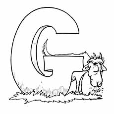 An old goat letter G coloring pages