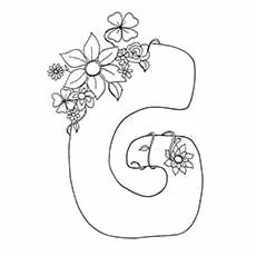 Flowers with letter G coloring pages